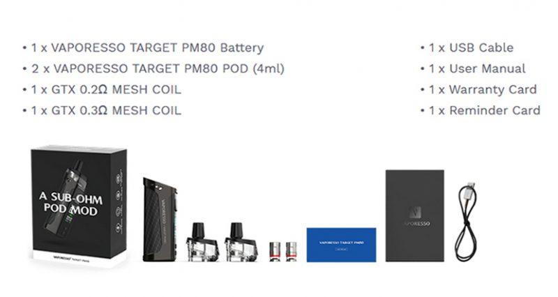 Vaporesso Target PM80 Kit Package